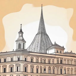 A stylized illustration of the Mole Antonelliana in Turin, Italy