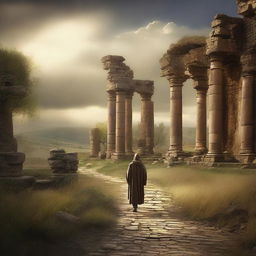 Create an image that captures the essence of 'An Apostate Journey'