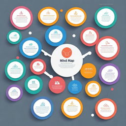 A detailed and colorful mind map with various interconnected ideas and concepts