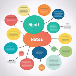 A detailed and colorful mind map with various interconnected ideas and concepts