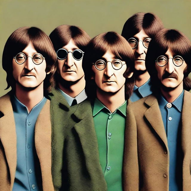 Create an image of all the Beatles members at 80 years old