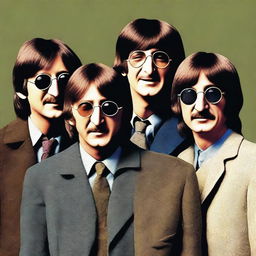 Create an image of all the Beatles members at 80 years old