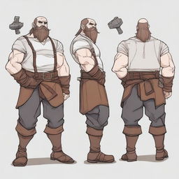 Create an anime-style image of Petrok, a robust and skilled male dwarf blacksmith from Greyforge (Peyentar)