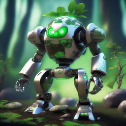 A robot fused with an earth elemental