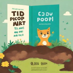 Create a funny and quirky book cover titled 'Did u poop in my dirt'