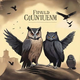 Create a book cover for a novel titled 'Corvid Conundrum