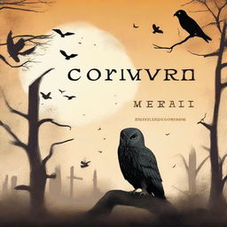 Create a book cover for a novel titled 'Corvid Conundrum