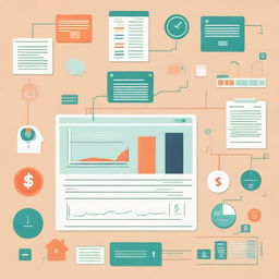 A detailed illustration showing various methods to manage money and prosper in an economy