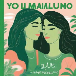 A green sea-themed book cover featuring two women with the same face embracing each other