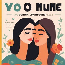 A book cover featuring two women with the same face embracing each other