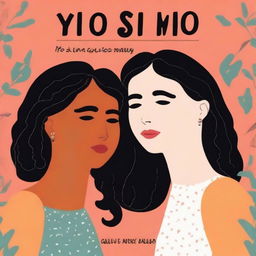 A book cover featuring two women with the same face embracing each other