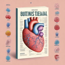 Create a detailed book cover for a biology book that focuses on the anatomy of human organs