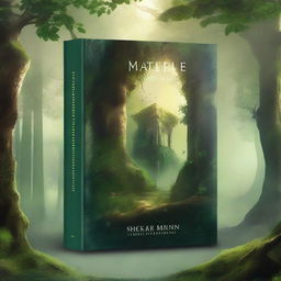 Create a captivating book cover featuring a mysterious forest with a hidden ancient ruin