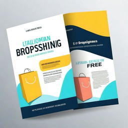 Design an ebook cover page with the title 'The Ultimate Guide to Start Dropshipping For Free'