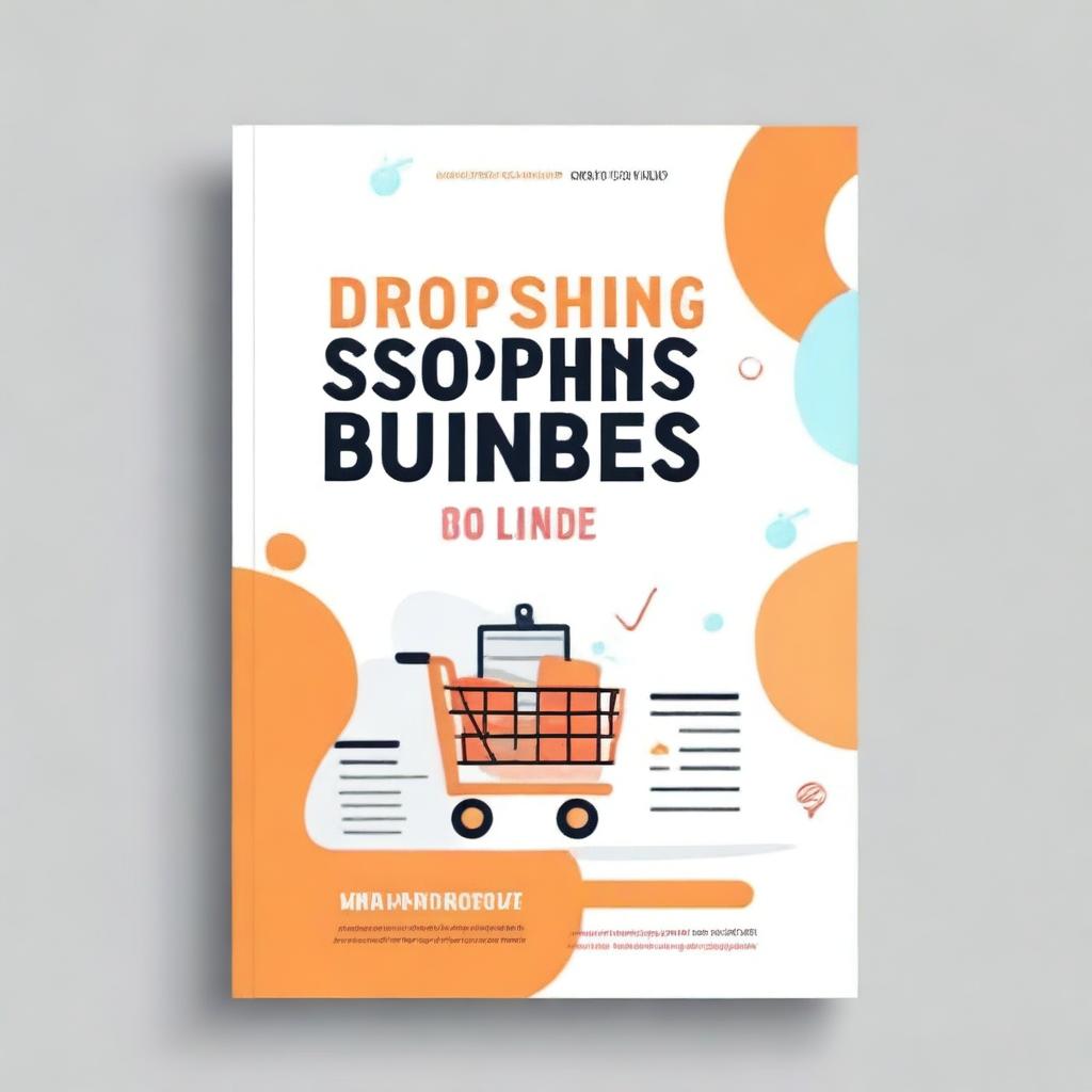 Design an ebook cover page with the title 'The Ultimate Guide to Start A Dropshipping Online Business For Free'