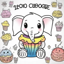 Create a colorful, cute cover for a coloring book titled '200 Cute & Simple Epic Coloring Collection