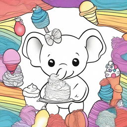 Create a colorful, cute cover for a coloring book titled '200 Cute & Simple Epic Coloring Collection