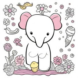 Create a colorful, cute cover for a coloring book titled '200 Cute & Simple Epic Coloring Collection