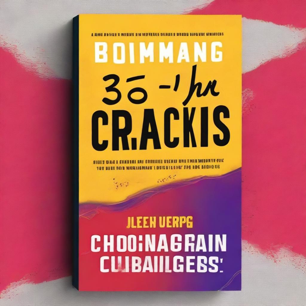 Design a book cover with the title 'Booming in the cracks: Reframing challenges for unstoppable progress'