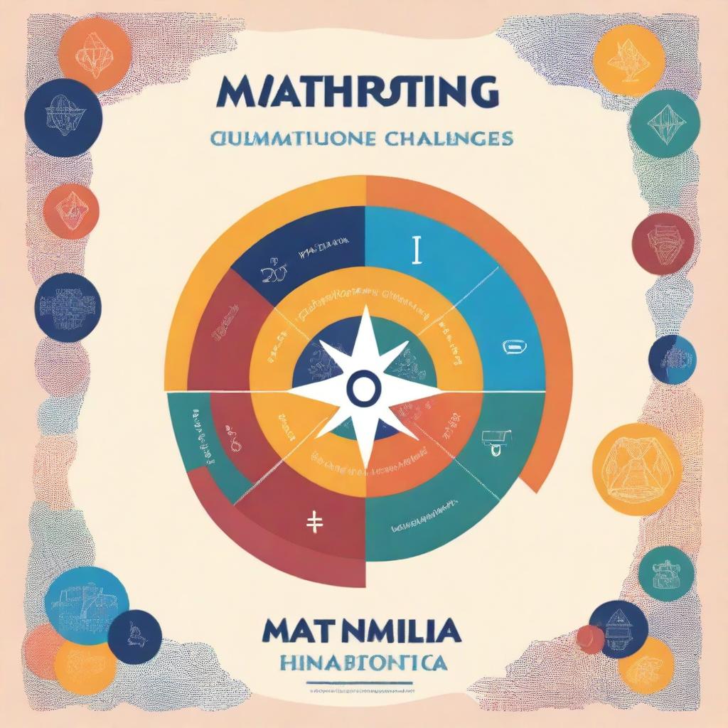 A bilingual book cover in English and Portuguese with the titles 'Mathematical Challenges' and 'Desafios de Matemática'