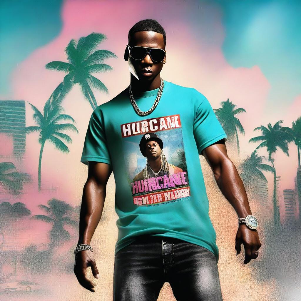 Create a book cover for 'Hurricane Money,' an urban hip-hop drama set in Miami, Florida