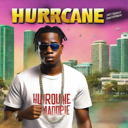 Create a book cover for 'Hurricane Money,' an urban hip-hop drama set in Miami, Florida