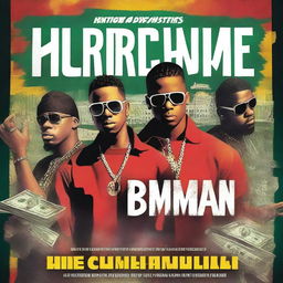 Create a book cover for 'Hurricane Money,' an urban hip-hop drama set in Miami, Florida