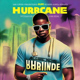 Create a book cover for 'Hurricane Money,' an urban hip-hop drama set in Miami, Florida