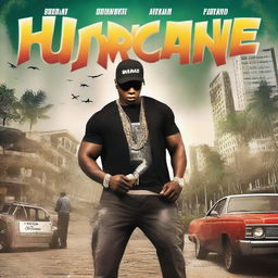 Create a book cover for 'Hurricane Money,' an urban hip-hop drama set in Miami, Florida