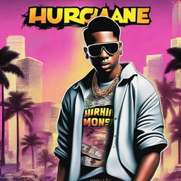 Create a book cover for 'Hurricane Money,' an urban hip-hop drama set in Miami, Florida