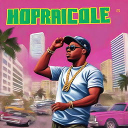 Create a book cover for 'Hurricane Money,' an urban hip-hop drama set in Miami, Florida