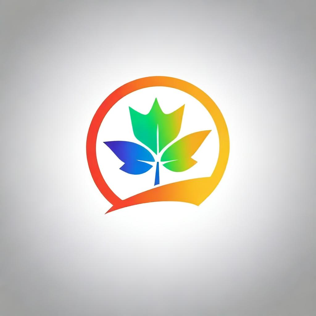 Create a solar company logo that incorporates a maple leaf and a sun with a techno design