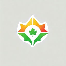 Create a solar company logo that incorporates a maple leaf and a sun with a techno design