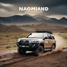 A powerful off-road 4x4 vehicle navigating through a wild and untamed landscape with the slogan 'No Road, No Rules, No Problem' prominently displayed