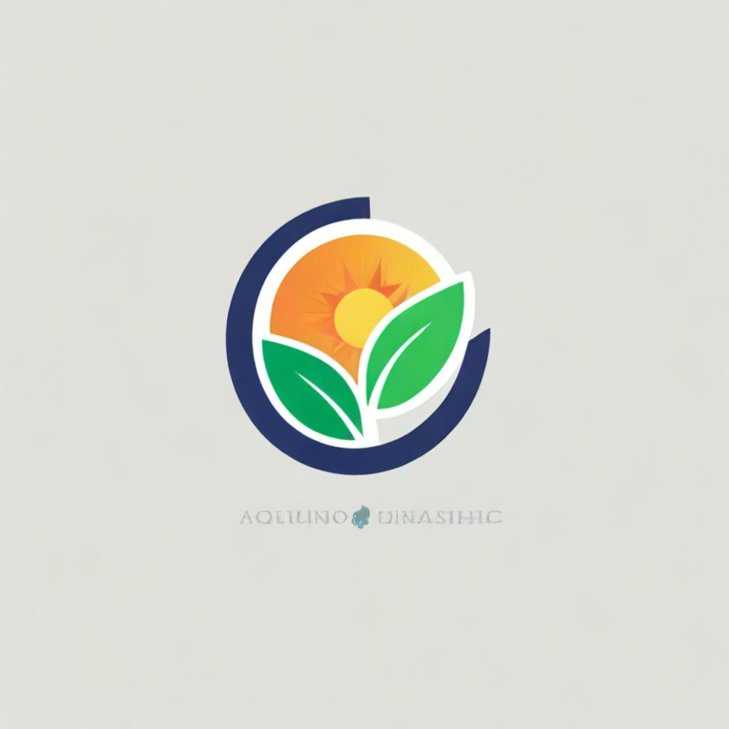 Create an expressive solar company logo featuring an HD leaf shaped like a hand holding the sun