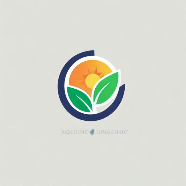 Create an expressive solar company logo featuring an HD leaf shaped like a hand holding the sun