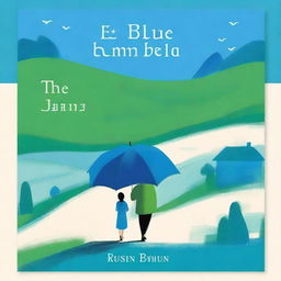 Create an e-book cover for 'The Blue Umbrella' by Ruskin Bond