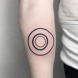 Design a minimalist tattoo of Sisyphus composed of geometric lines