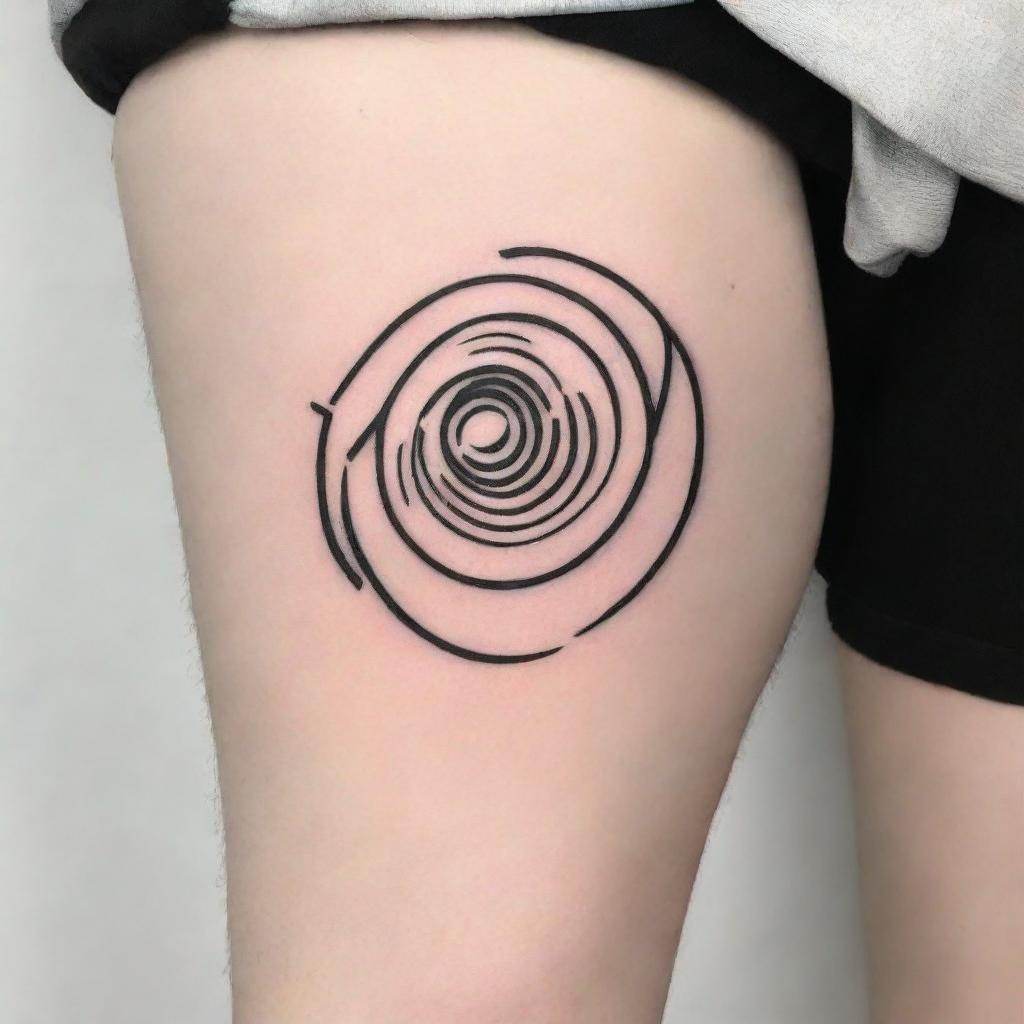 Design a minimalist tattoo of Sisyphus composed of geometric lines