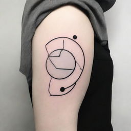 Design a minimalist tattoo of Sisyphus composed of geometric lines