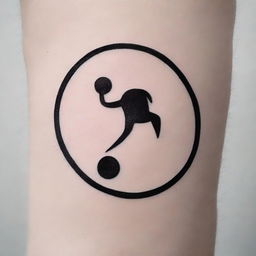 Design a minimalist tattoo of Sisyphus using five lines to outline his body