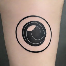 Create a minimalist tattoo design of Sisyphus using five lines to outline his body