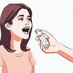 A woman is surprised and happy as a hand reaches out to give her a pill bottle