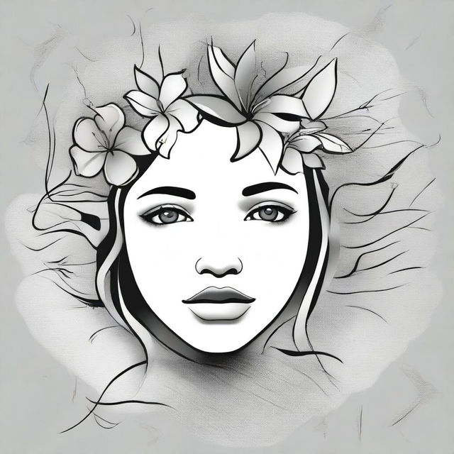 Create an image featuring a lady's face