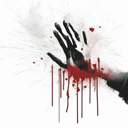 Create a detailed book cover sketch featuring a hand holding a broken glass shard, with blood dripping from the hand and shards scattering around