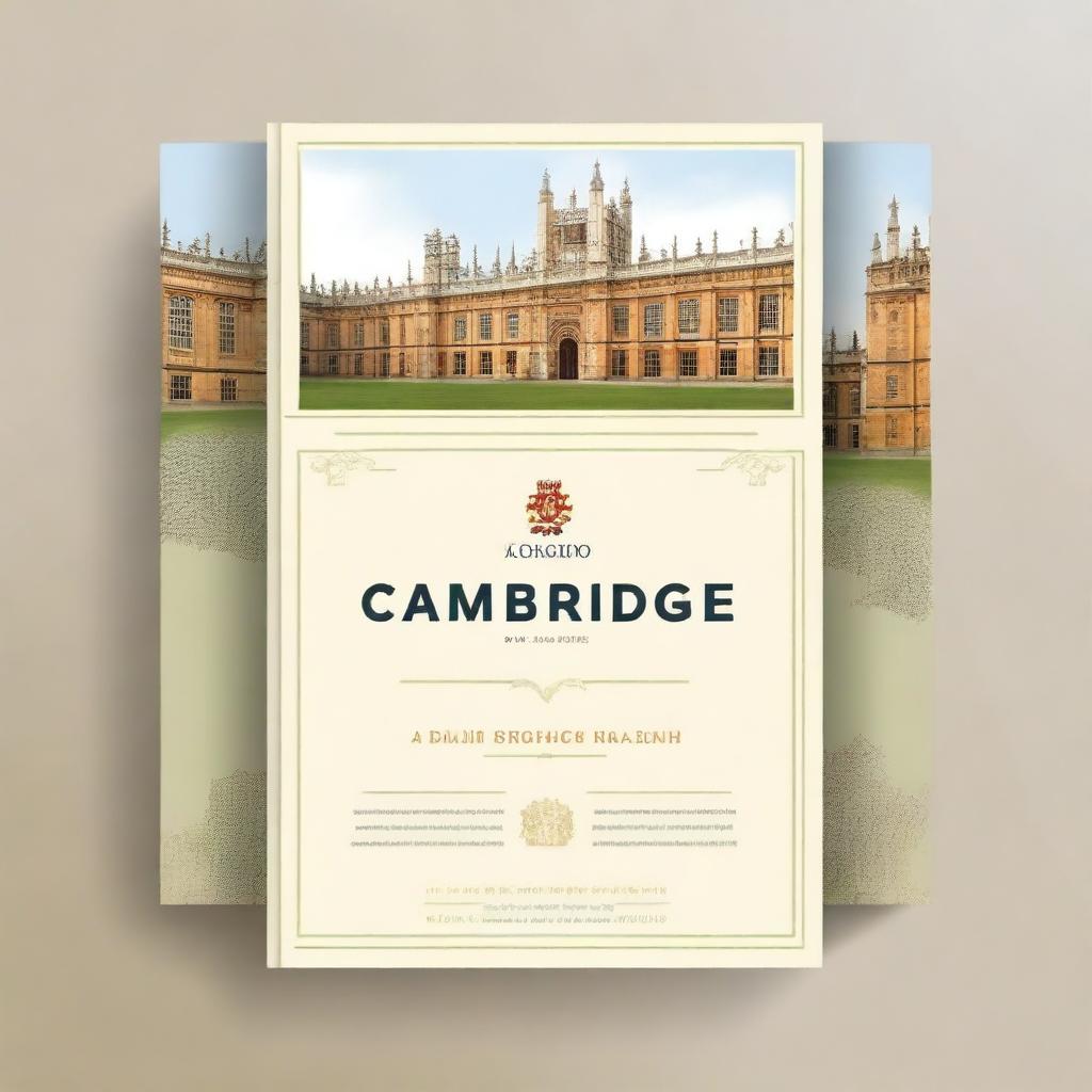 Create a book cover for an English language learning book titled 'Cambridge B2'