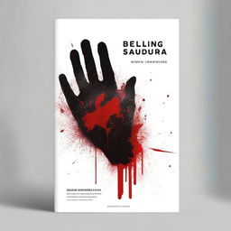 Create a book cover featuring a sketch of a hand holding a broken glass shard, with blood dripping from the hand and shards scattering