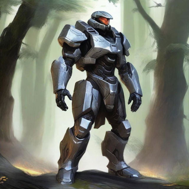 Create an image of the Arbiter from Halo reimagined as a character in a D&D campaign