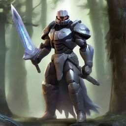 Create an image of the Arbiter from Halo reimagined as a character in a D&D campaign