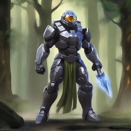 Create an image of the Arbiter from Halo reimagined as a character in a D&D campaign